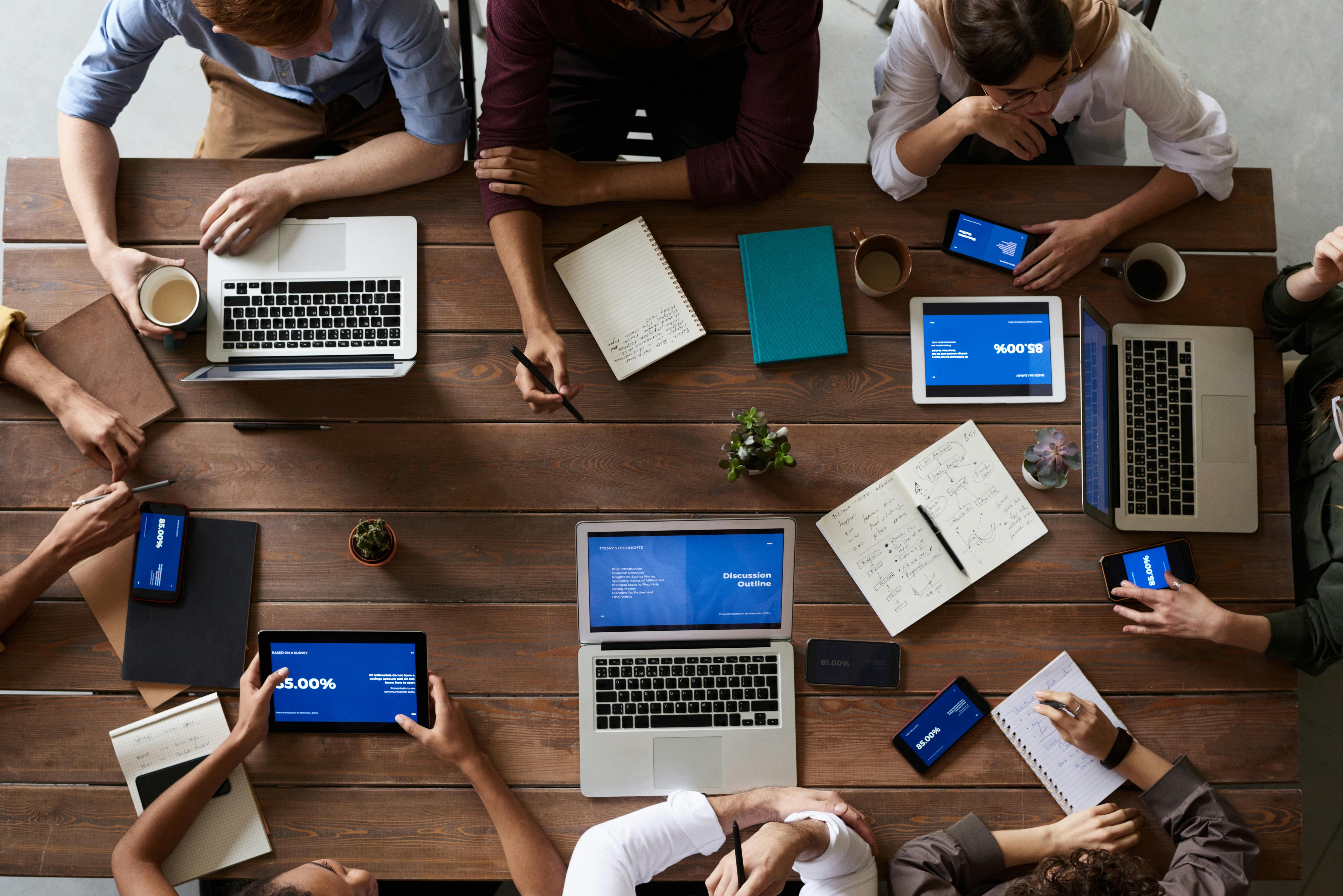 Business team collaborating in a meeting for business analyst work
