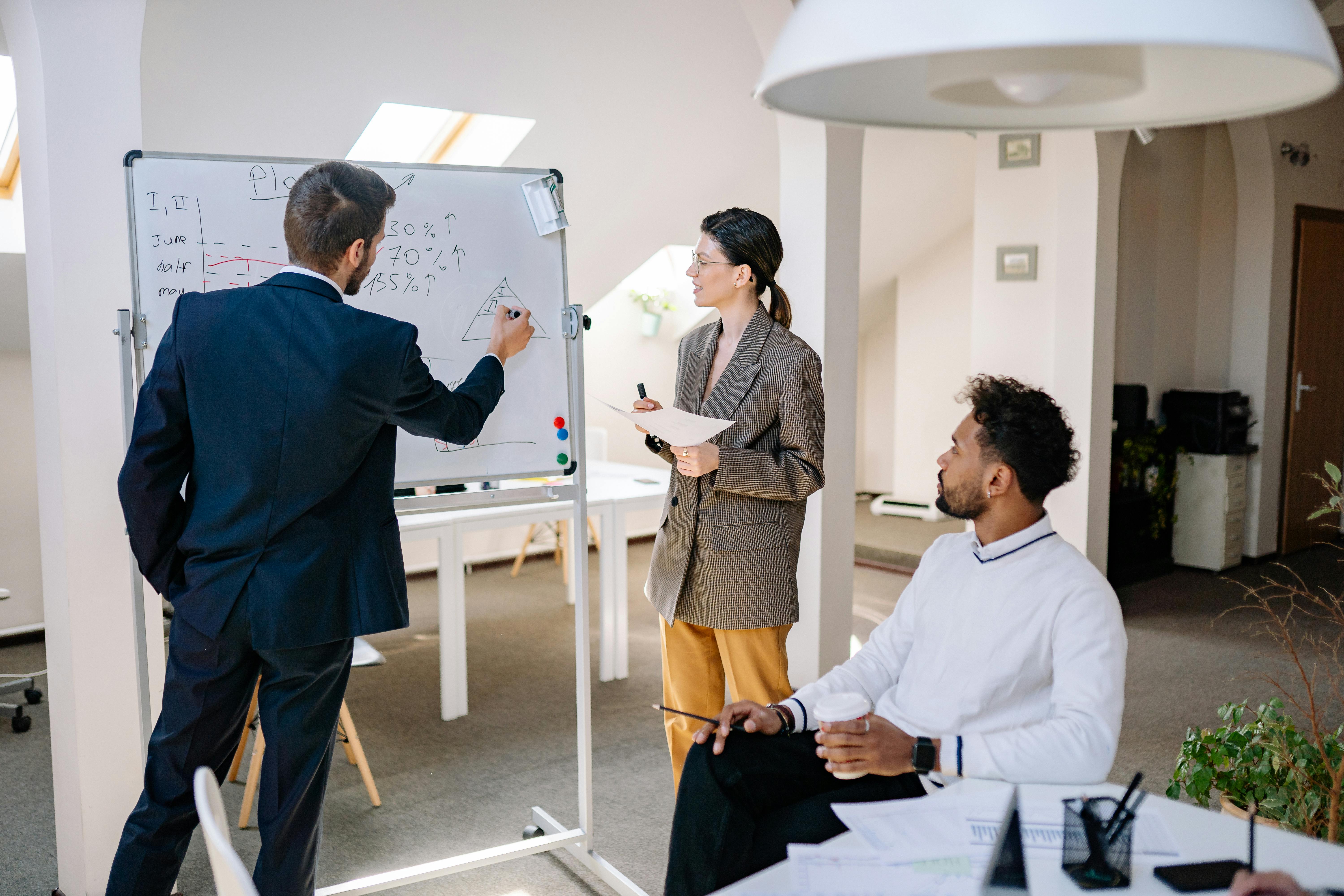 Business professional presenting communication skills in an Australian workplace setting